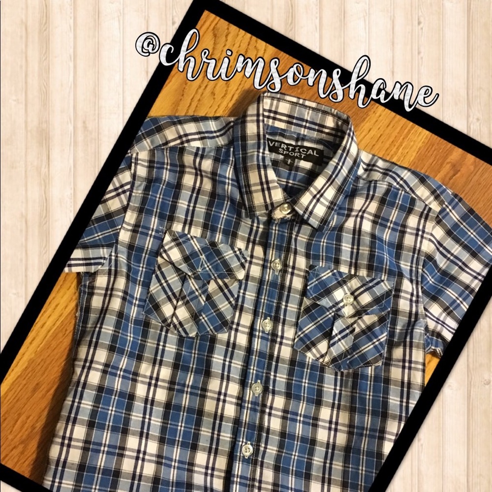 Blue & Black Plaid Top