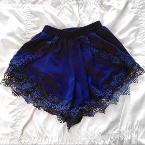 Lace lined blue purple Tobi shorts
