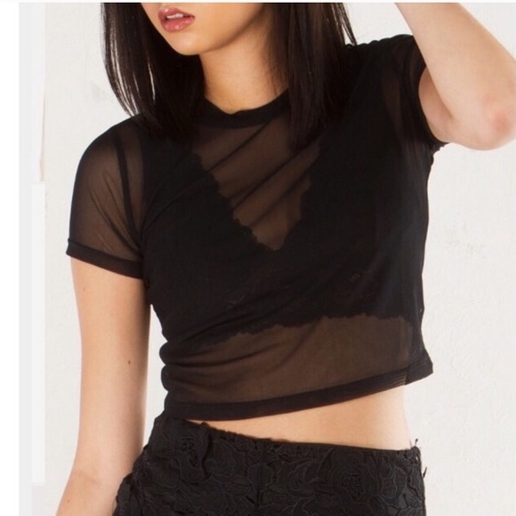 *LAST ONE* Mesh Crop Top - Picture 2 of 2