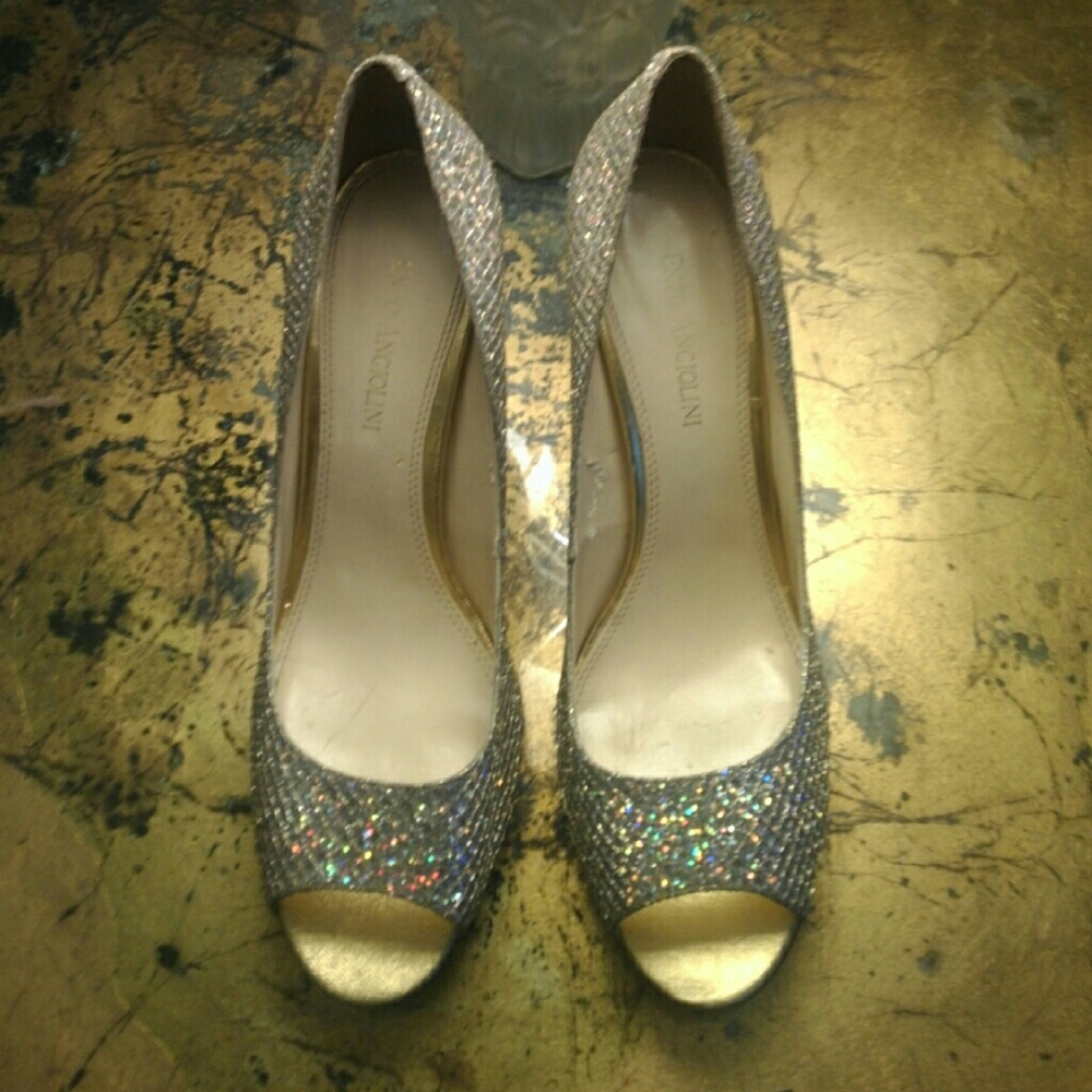 Enzo Angiolini Sparkling Peep Toe Stillettos