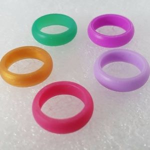 Set of 5 Silicone Wedding Ring Bands Size 5 Lot