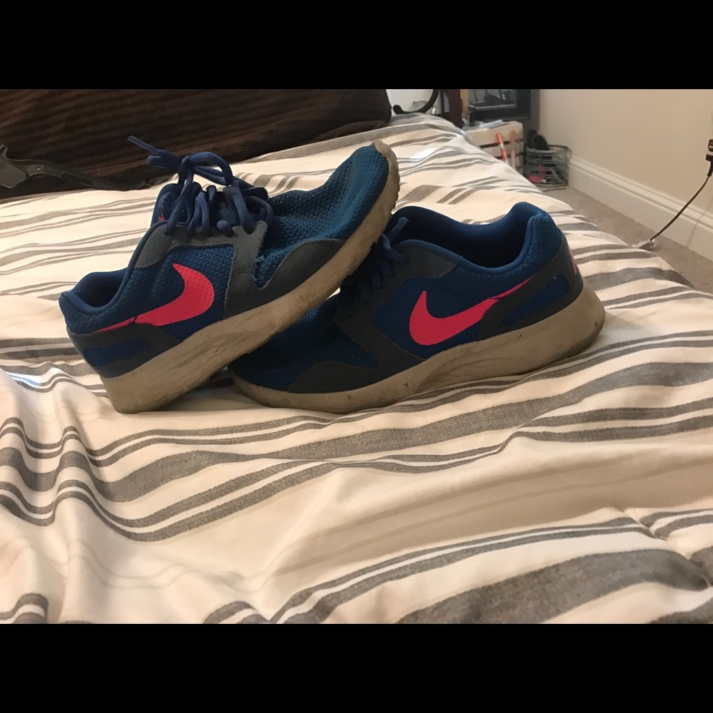 Pink and blue nikes