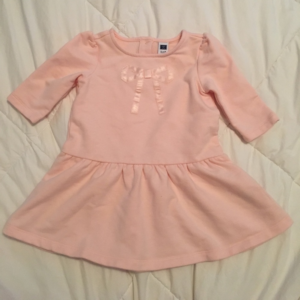 Janie and Jack Dress with Pink Ribbon Bow