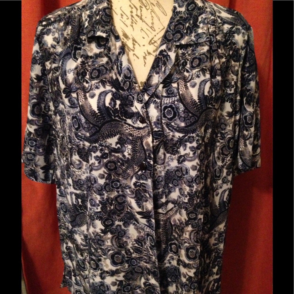 Donnkenny Paisley Blouse