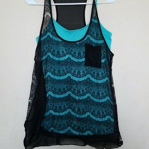 Lace sheer tank.