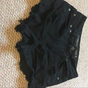 Black high waisted American Eagle jean shorts