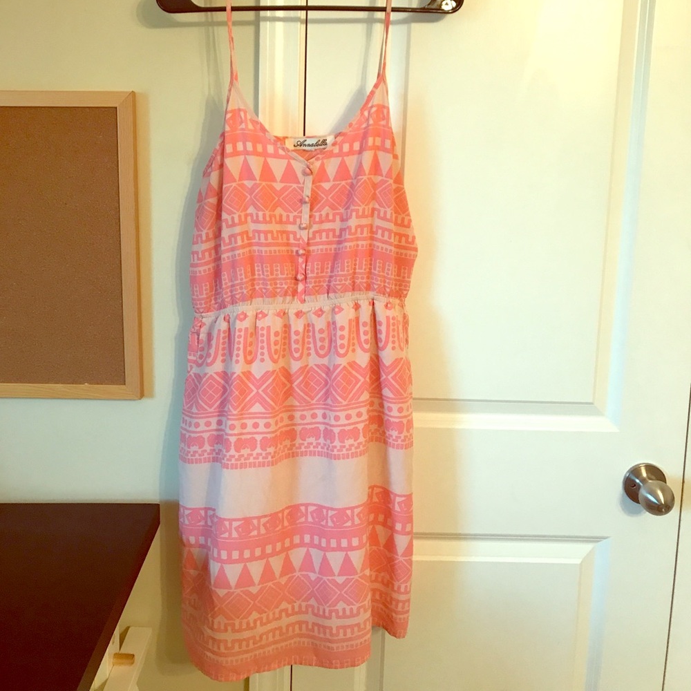 Summer pink spaghetti-strap dress