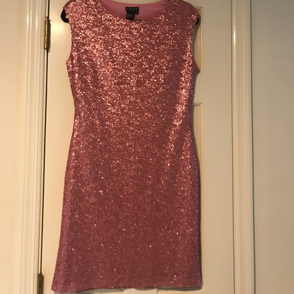 Pink sequence dress