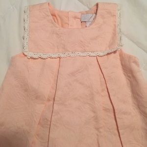 Sleeveless Bib Dress w. Lace Trim