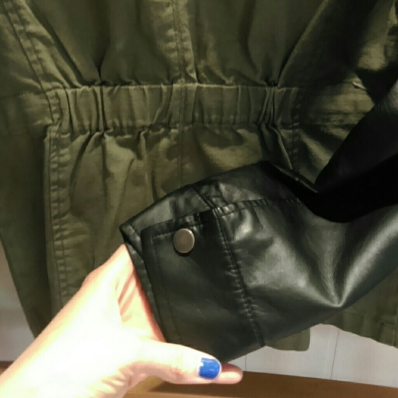 Leather sleeve army jacket - Picture 4 of 4