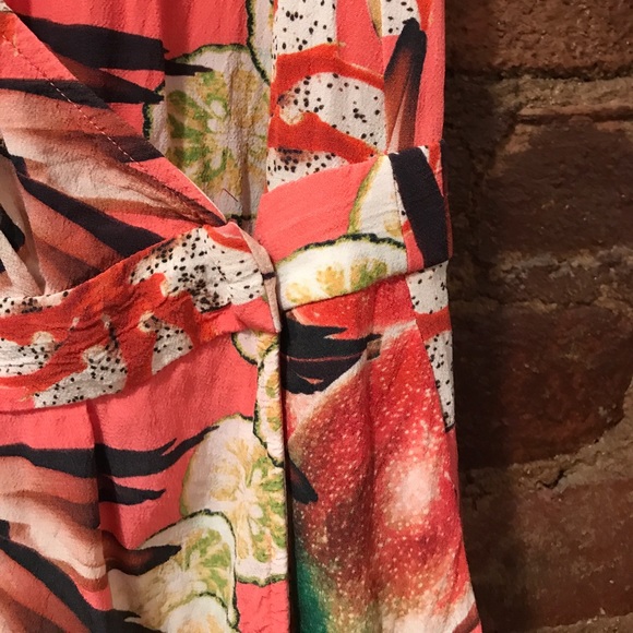Tropical Wrap Dress with Pockets - Picture 3 of 4