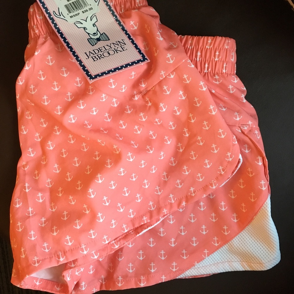 Jadelynn Brooke coral nautical running shorts
