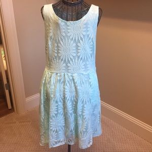 Mint flower print dress