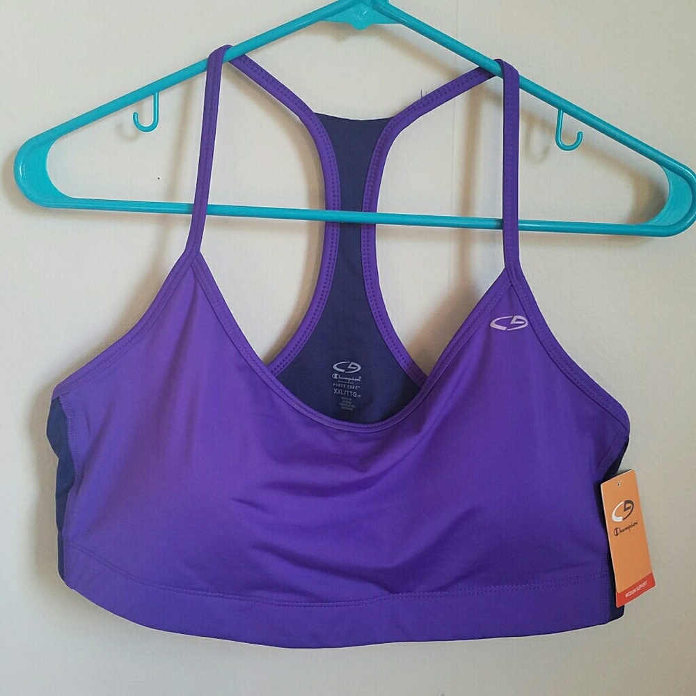 NWT Champion Power Core Sports Bra Purple XXL