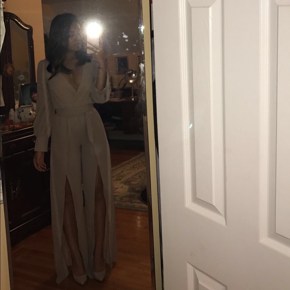 Can't Stop My Love Jumpsuit - Nude fashion nova