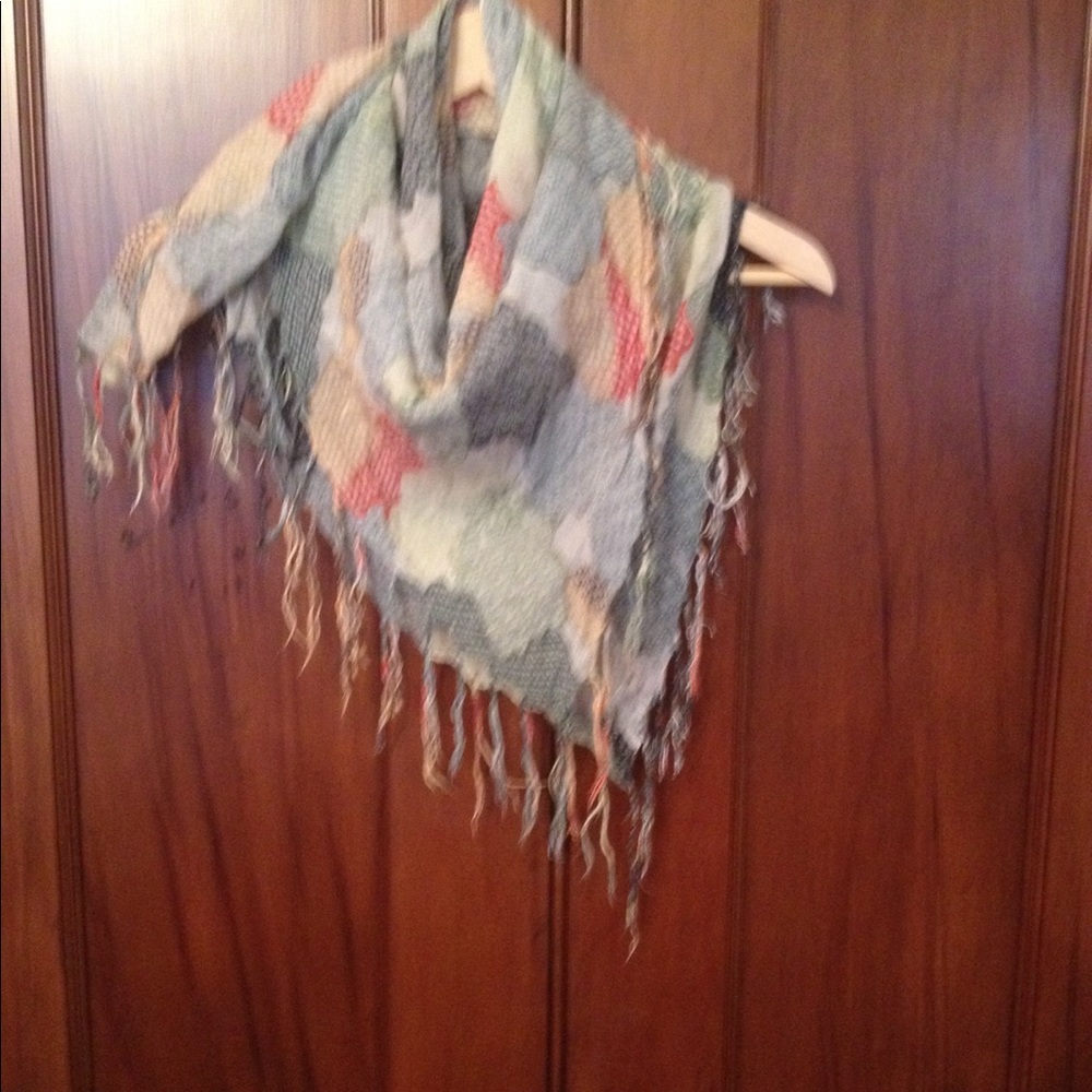 Multi-colored/multi patterned Triangle Scarf - Picture 3 of 4