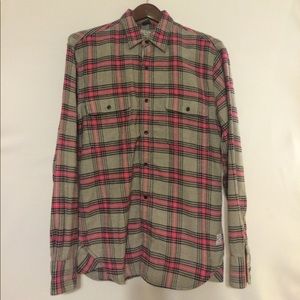 Fcuk flannel plaid button up shirt
