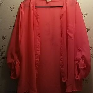 Hot pink button up