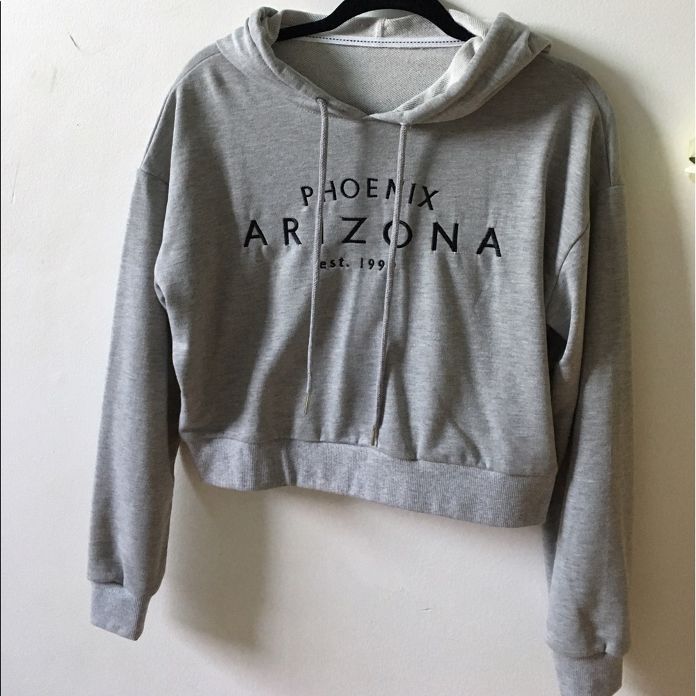 Grey cropped hoodie