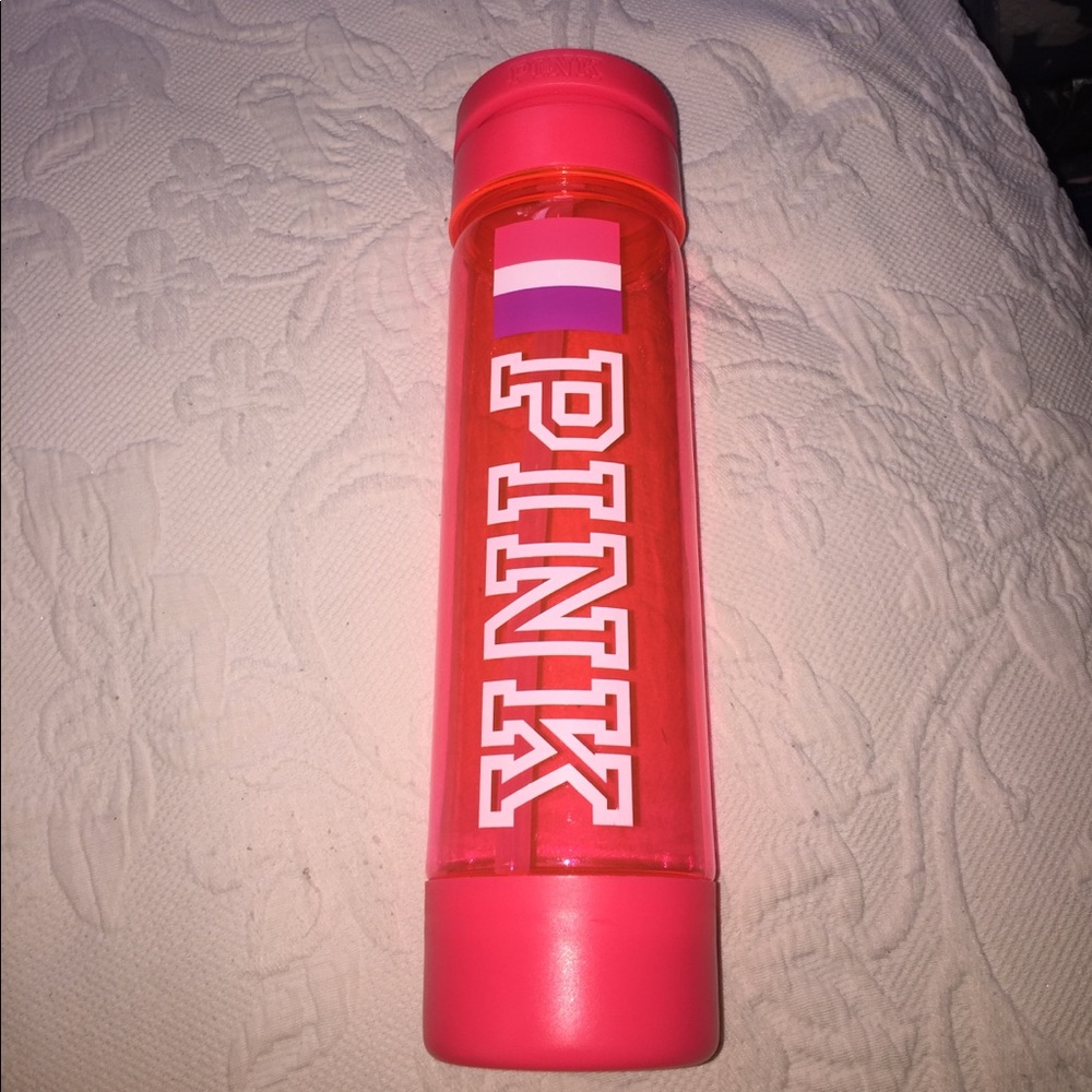PINK fuchsia Victoria's Secret water bottle