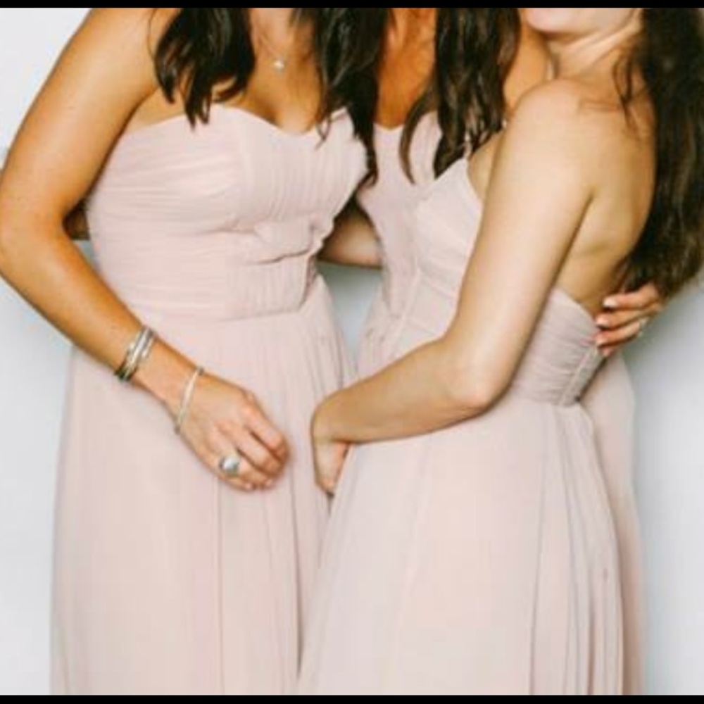 Pale pink bridesmaid dress