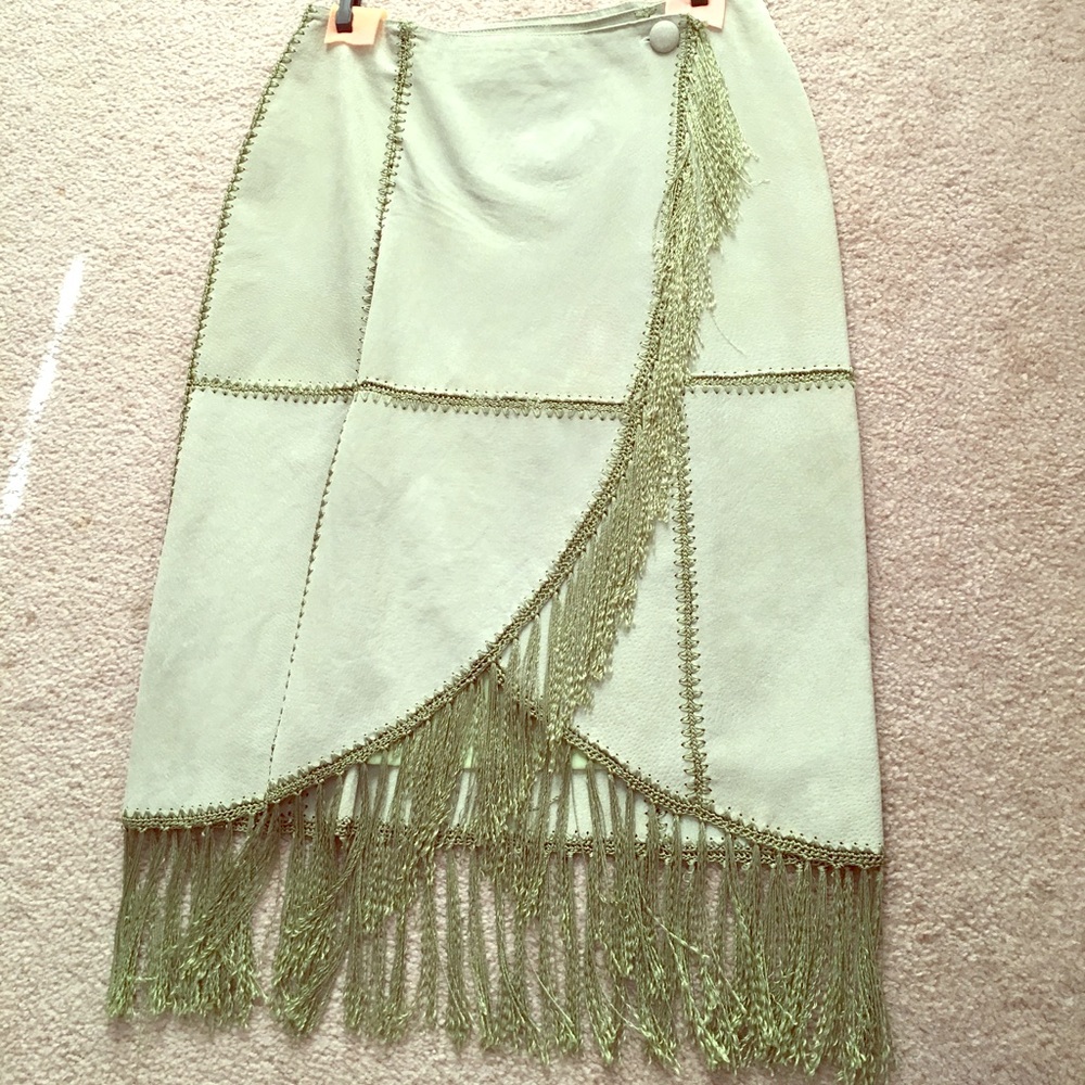 GREEN SUEDE S.M.H. SKIRT
