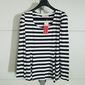 Stripped peplum shirt