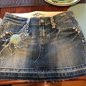 Girls Size 12 Miss Me Sunflower denim skirt
