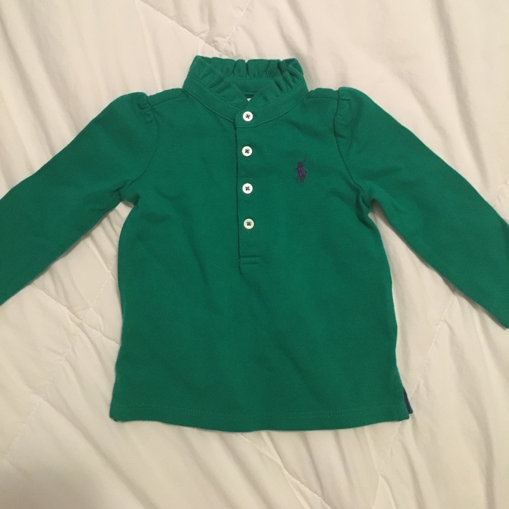 Ralph Lauren Emerald Ruffle Polo 9mo.