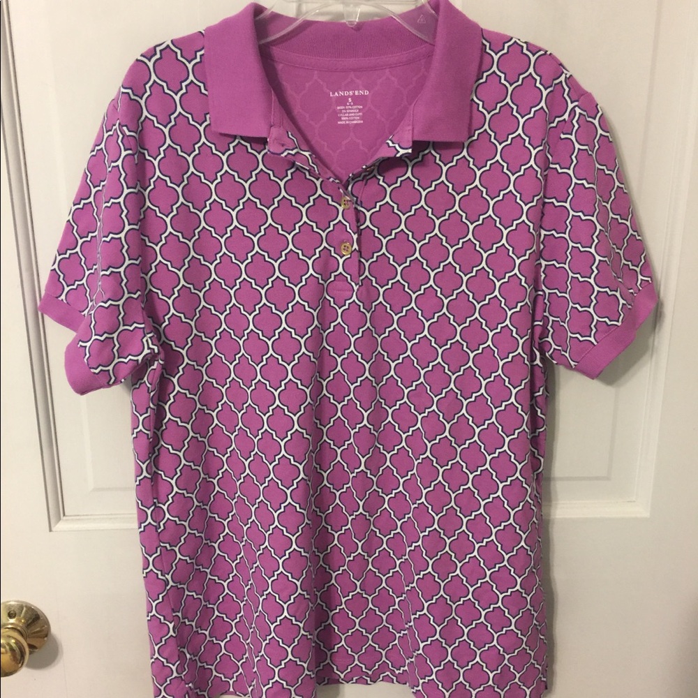 Lands end work shirt collared