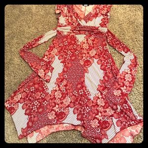 Juniors Semi-Formal Red Handkerchief Dress