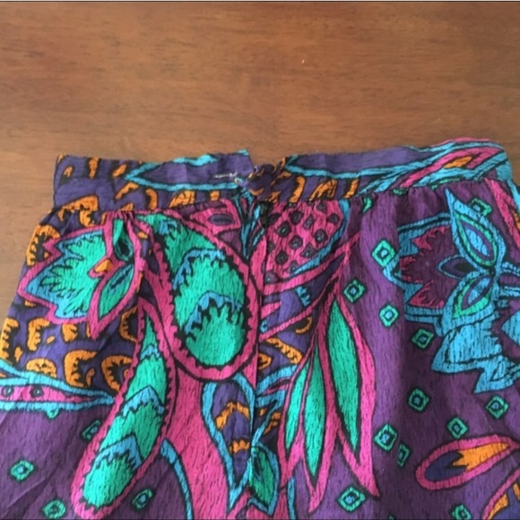 Vintage Floral Abstract Midi Skirt - Picture 2 of 2