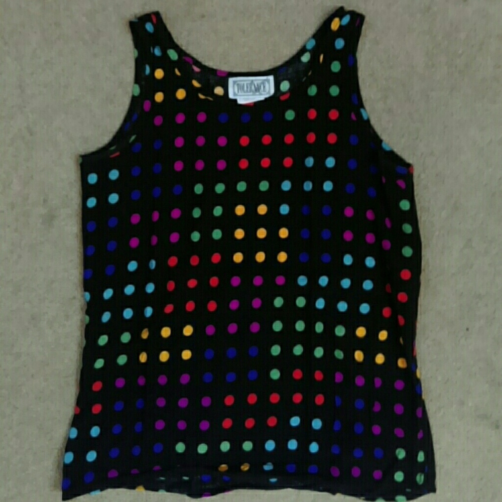 Colorful polka dot top