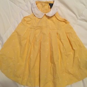 Yellow and White Sleeveless Polka Dot Dress