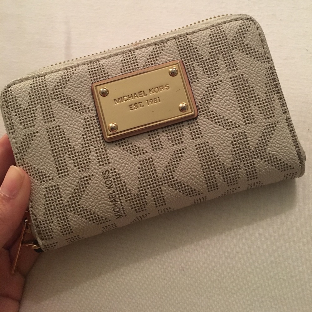 MK Vanilla Monogram Mini Wallet