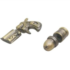 Gun & bullet earrings