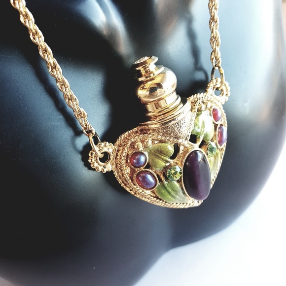 Vintage Jewelry - RESERVED  VTG Perfume Bottle Necklace