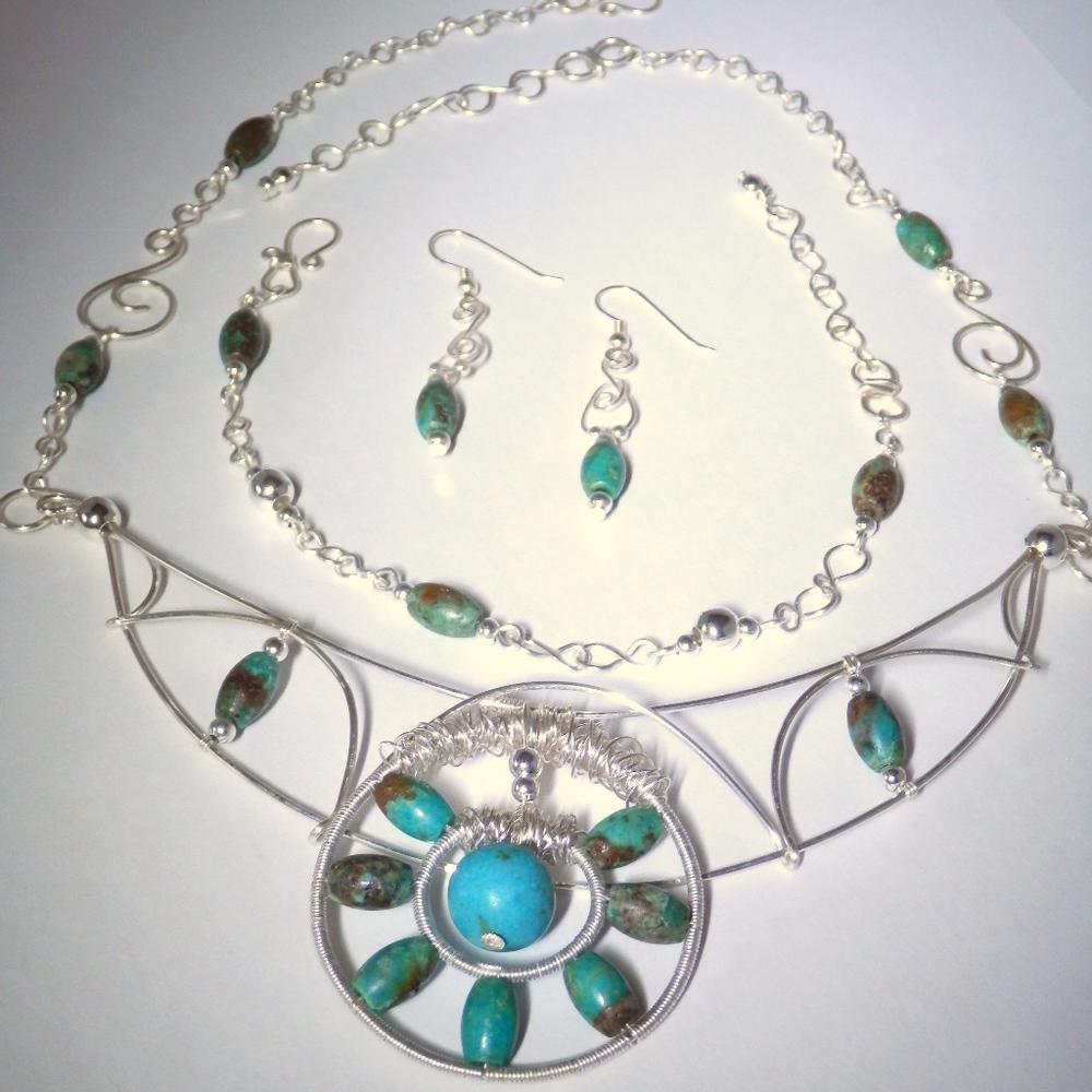 Southwest Necklace, Bracelet, & Earrings (NND43)