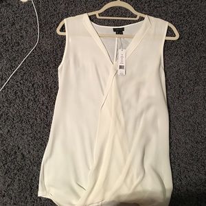 Theory white silk blouse