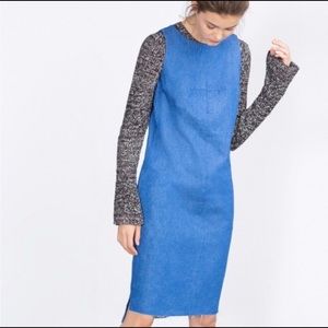 ZARA - Lo-High Midi Denim Dress