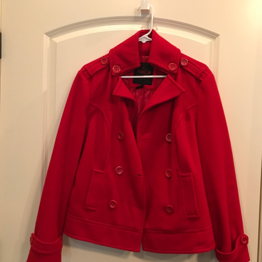 Red Double Breasted Coat