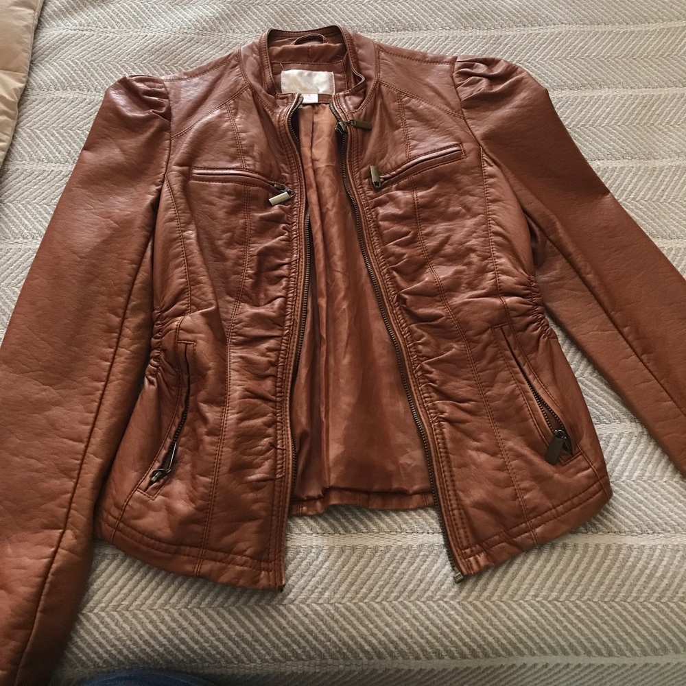 Small imitation leather jacket