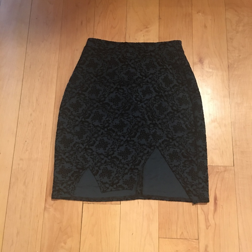 Velveteen pencil skirt