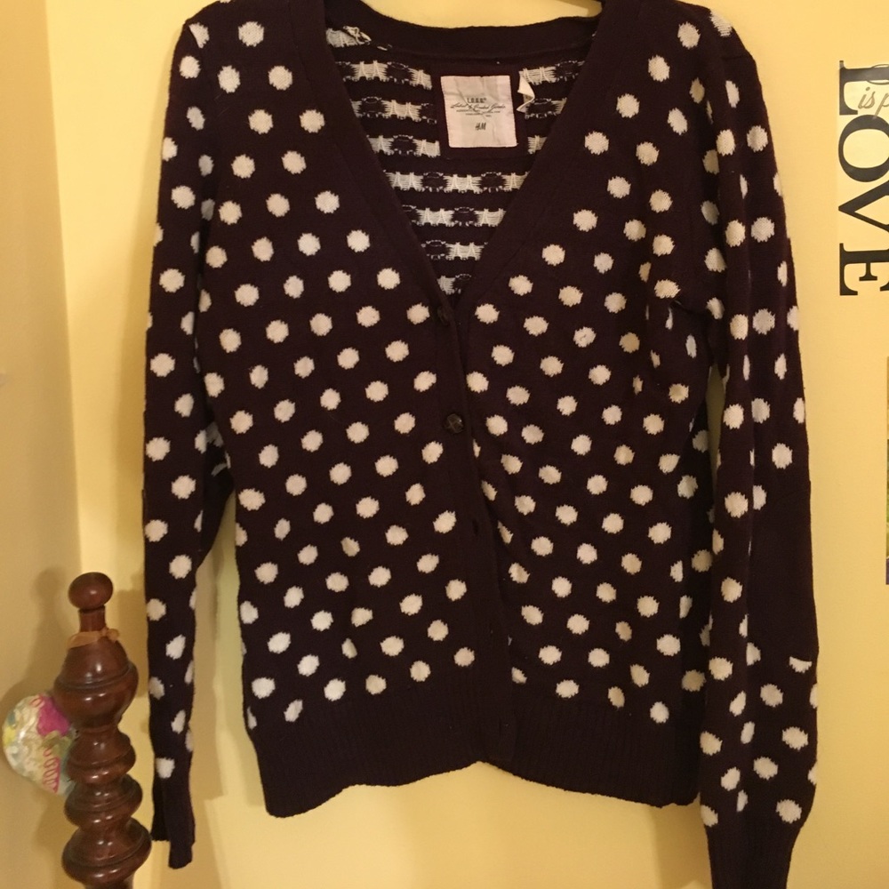 Button up polka dot cardigan!