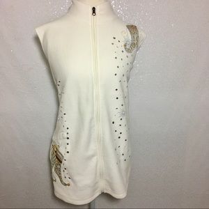 Cream embellished Christmas vest size 2X