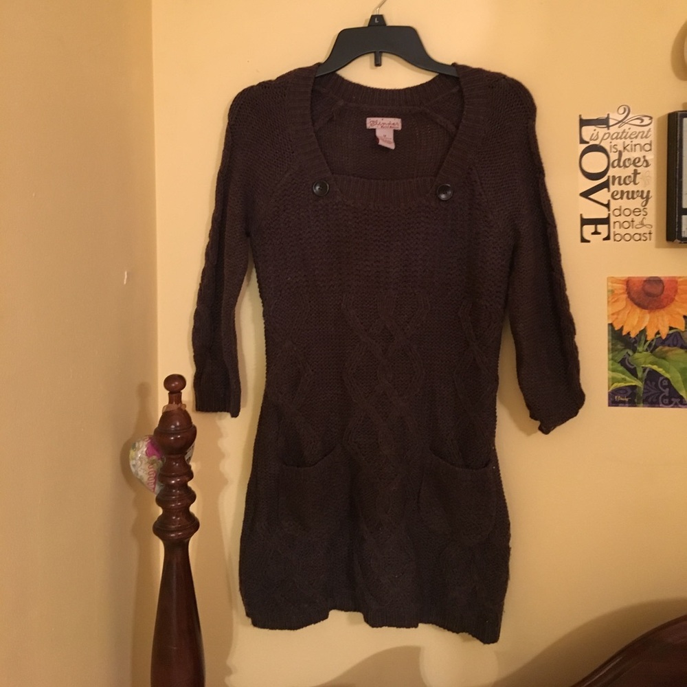 Dark brown sweater dress