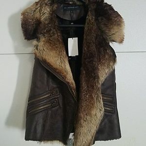 Faux suede lined vest
