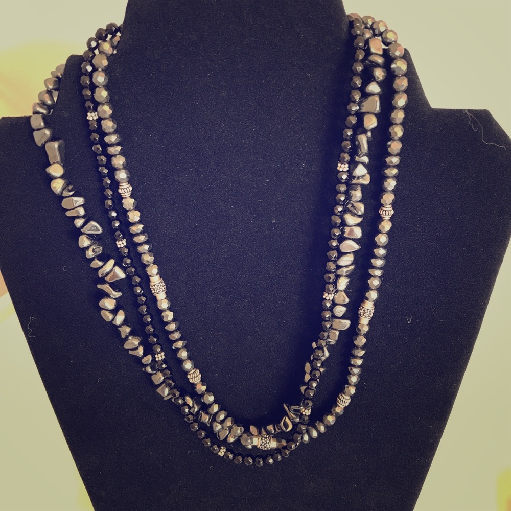 Silpada Sterling Black Onyx/Hematite Necklace