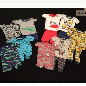 9 PC Carters Baby Boy Pajama Sets Size 6-9 months
