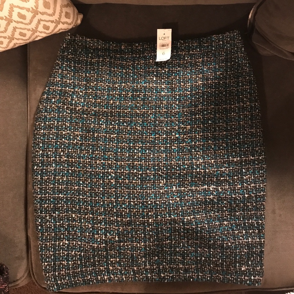 Loft tweed mini pencil skirt